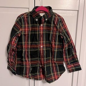 Crewcuts size 3 boys plaid button down dress shirt.